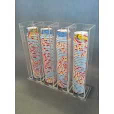 Espositore porta coppette gelato in Plexiglass 4 colonne